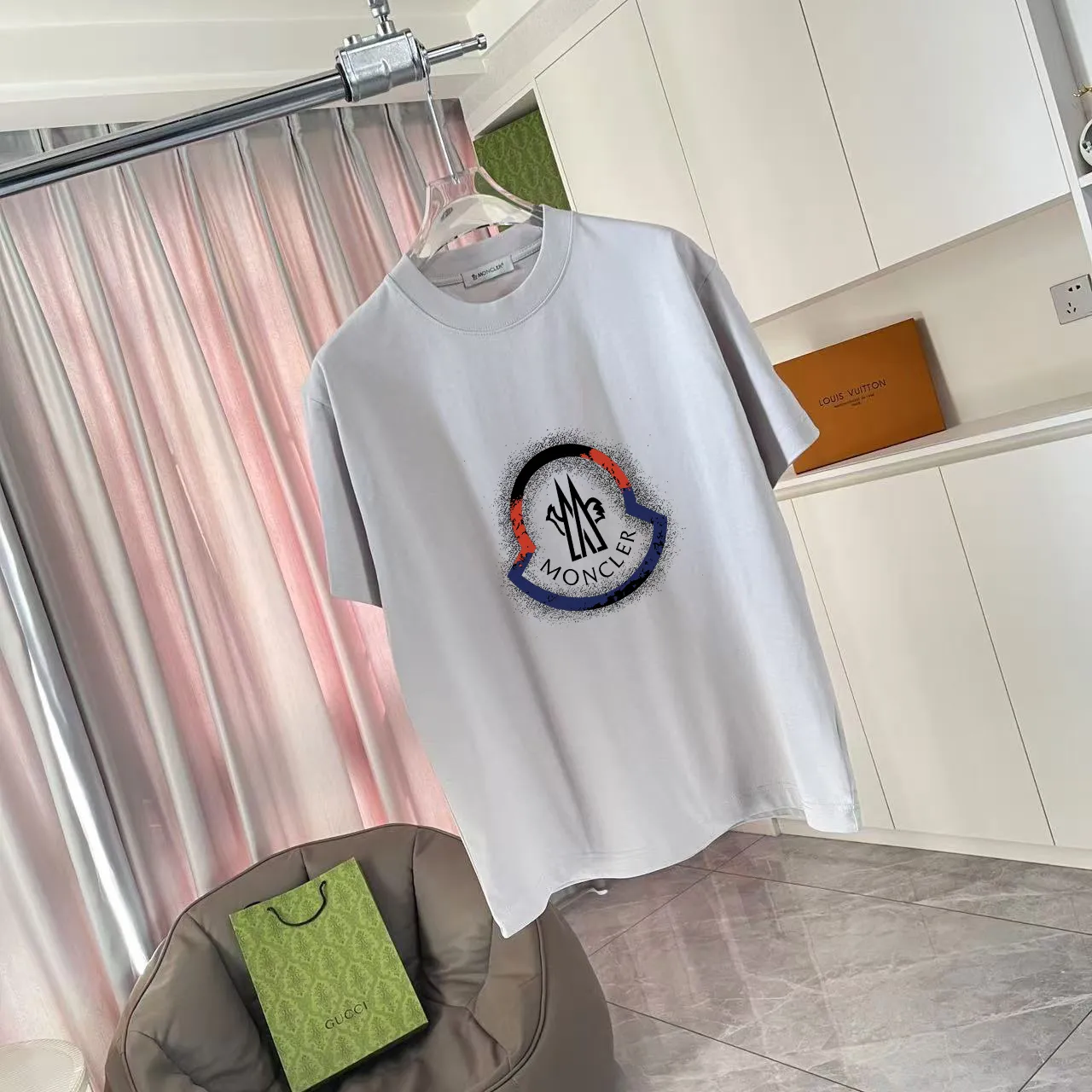 Moncle* 2025 New Arrival logo 300 t Same Style Size：S M L XL XXL ：Black White Pink Gray